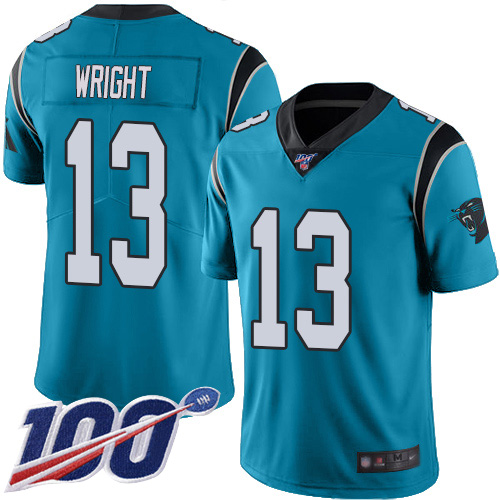 Carolina Panthers Limited Blue Youth Jarius Wright Jersey NFL Football #13 100th Season Rush Vapor Untouchable